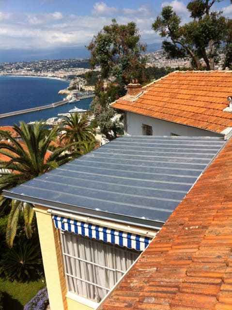 Toiture en zinc sur une maison individuelle à nice, cagnes-sur-mer et menton